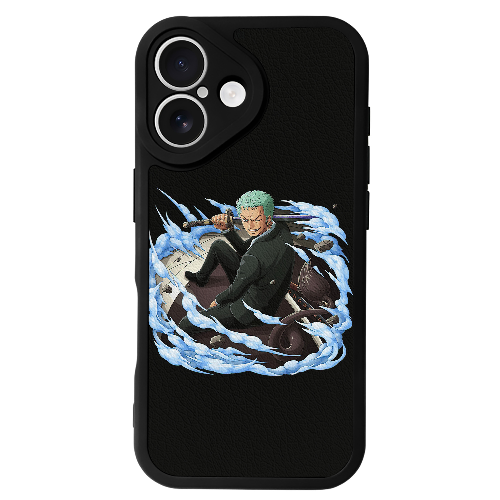 （画像用） ワンピース ロロノア・ゾロ ONE PIECE Roronoa Zoro 【iPhone 16シリーズ対応】シリコンスマホケース（レザー調） 材質：シリコン